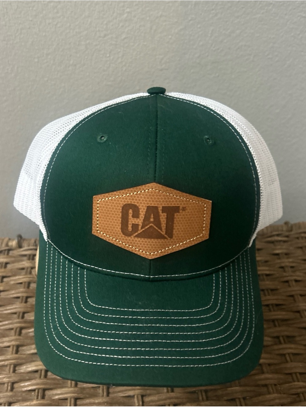 CAT Richardson 112 Trucker Mesh Snapback Patch Hat Cap Hunter Green  Rare